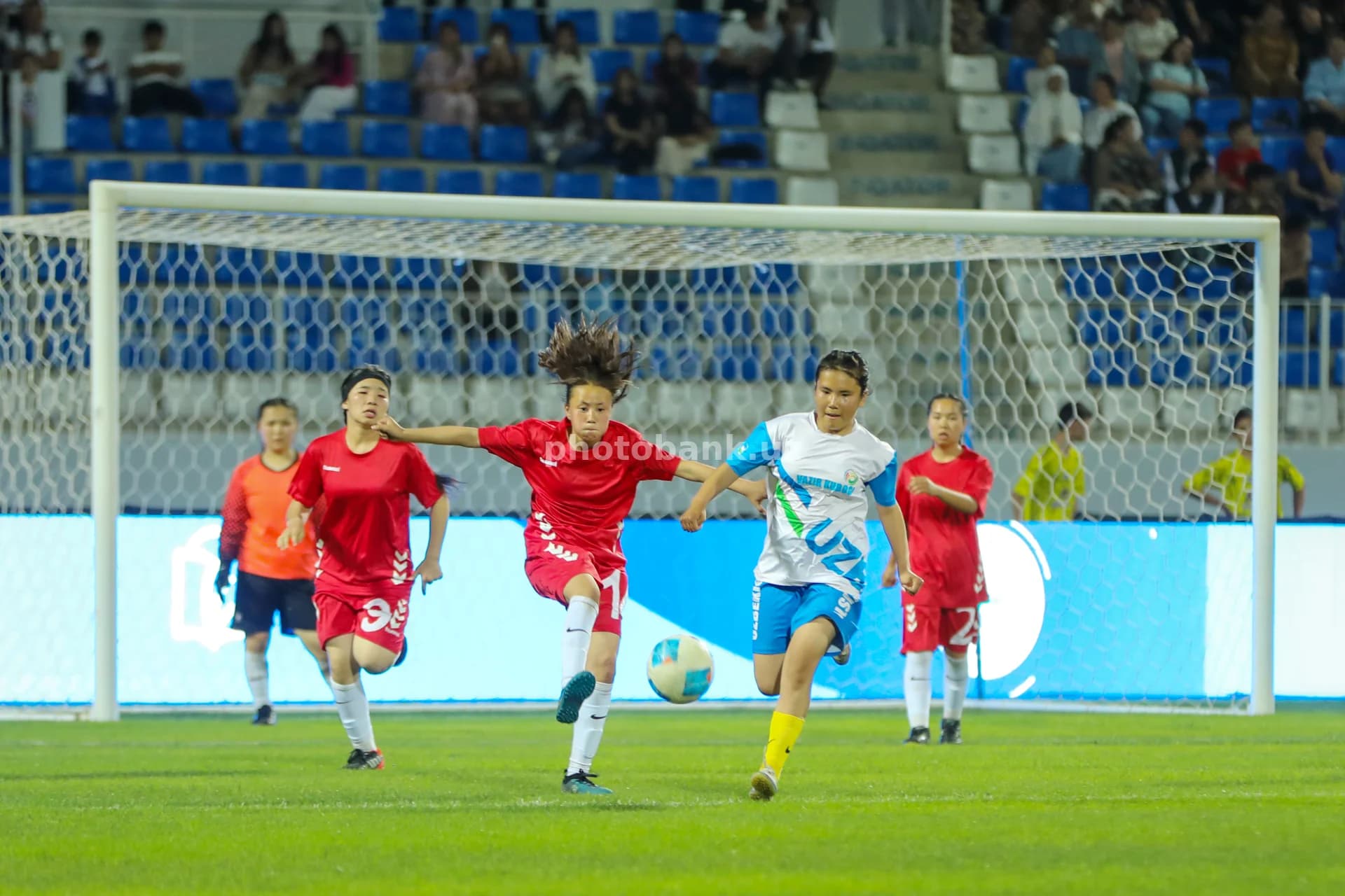 female athletes competing in match