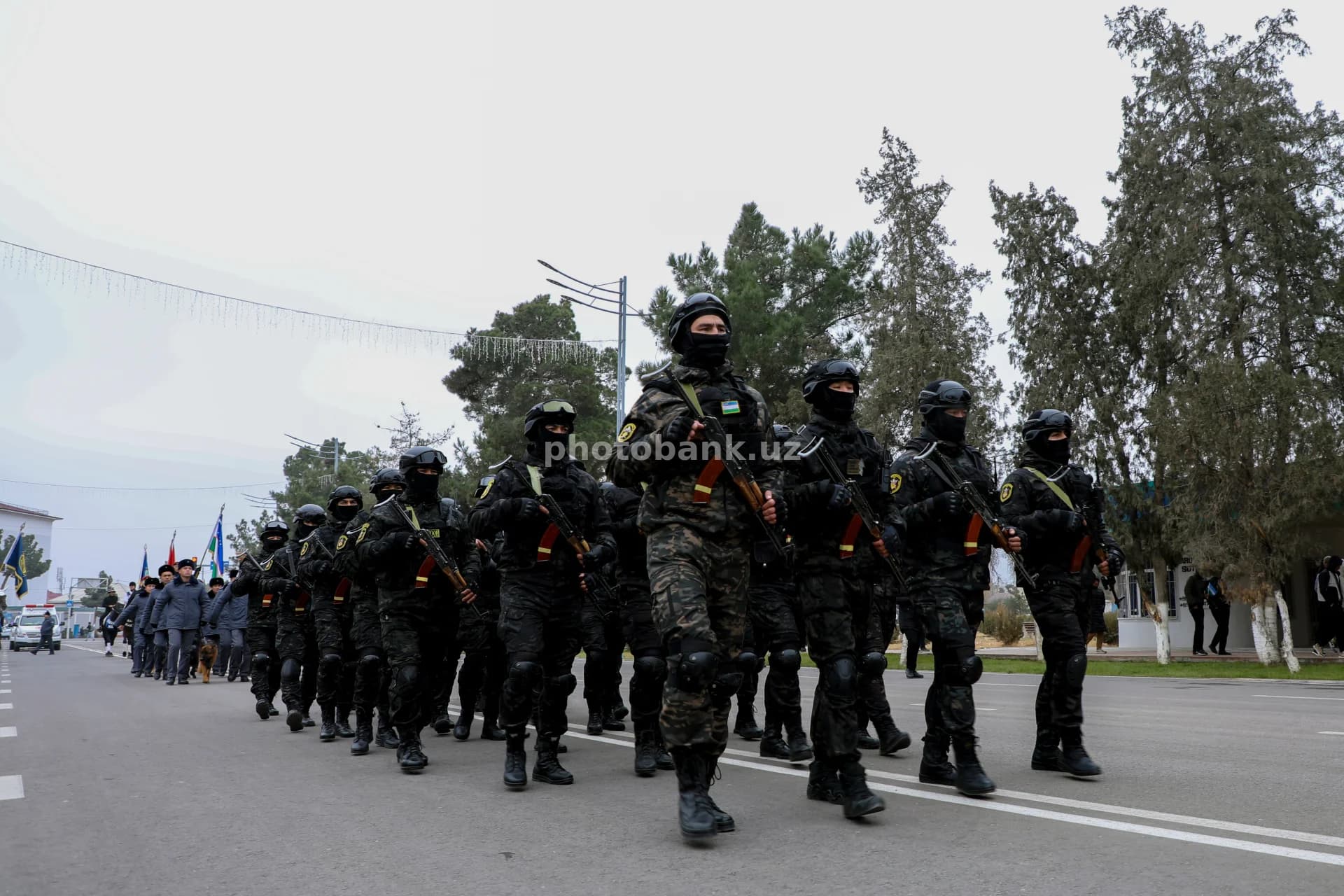Special forces march during parade