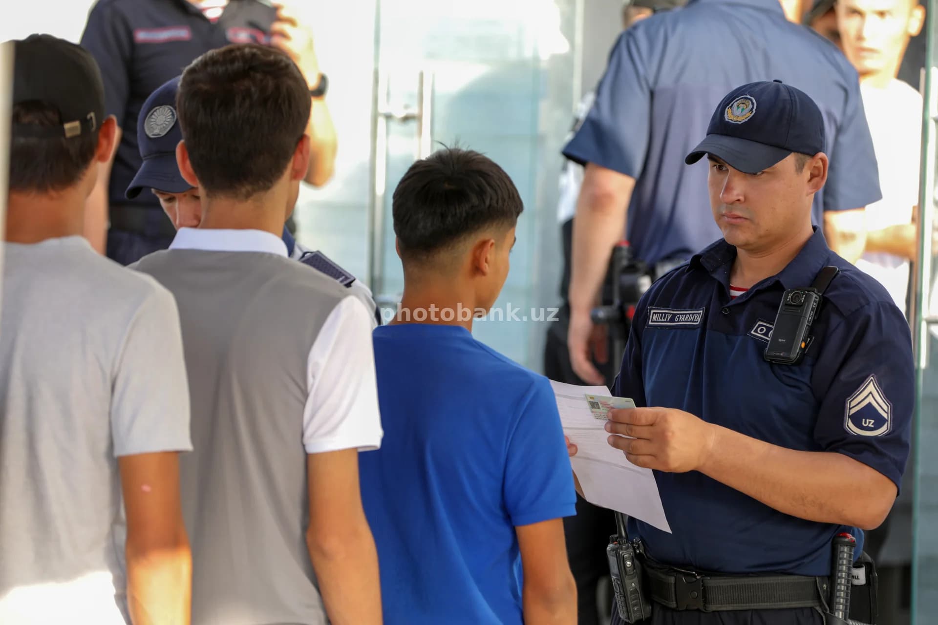 National guard checks student documents