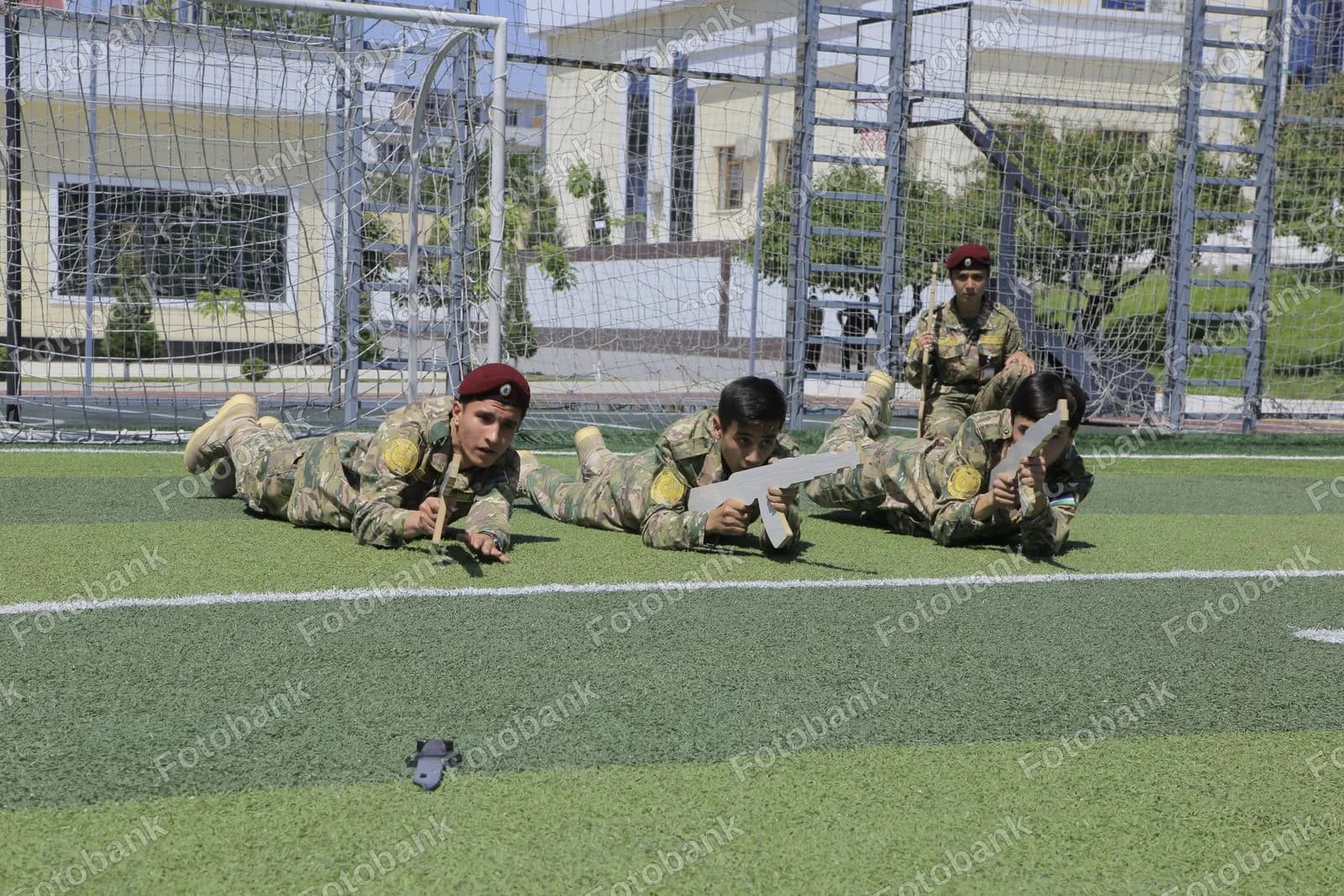 Young cadets practicing tactical maneuvers