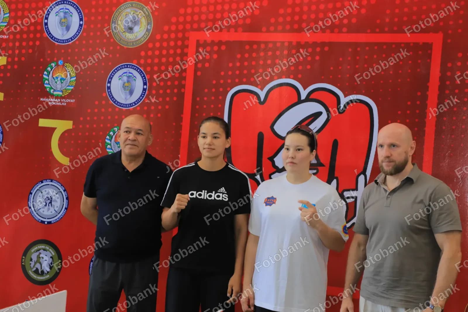 Athletes pose for group photo