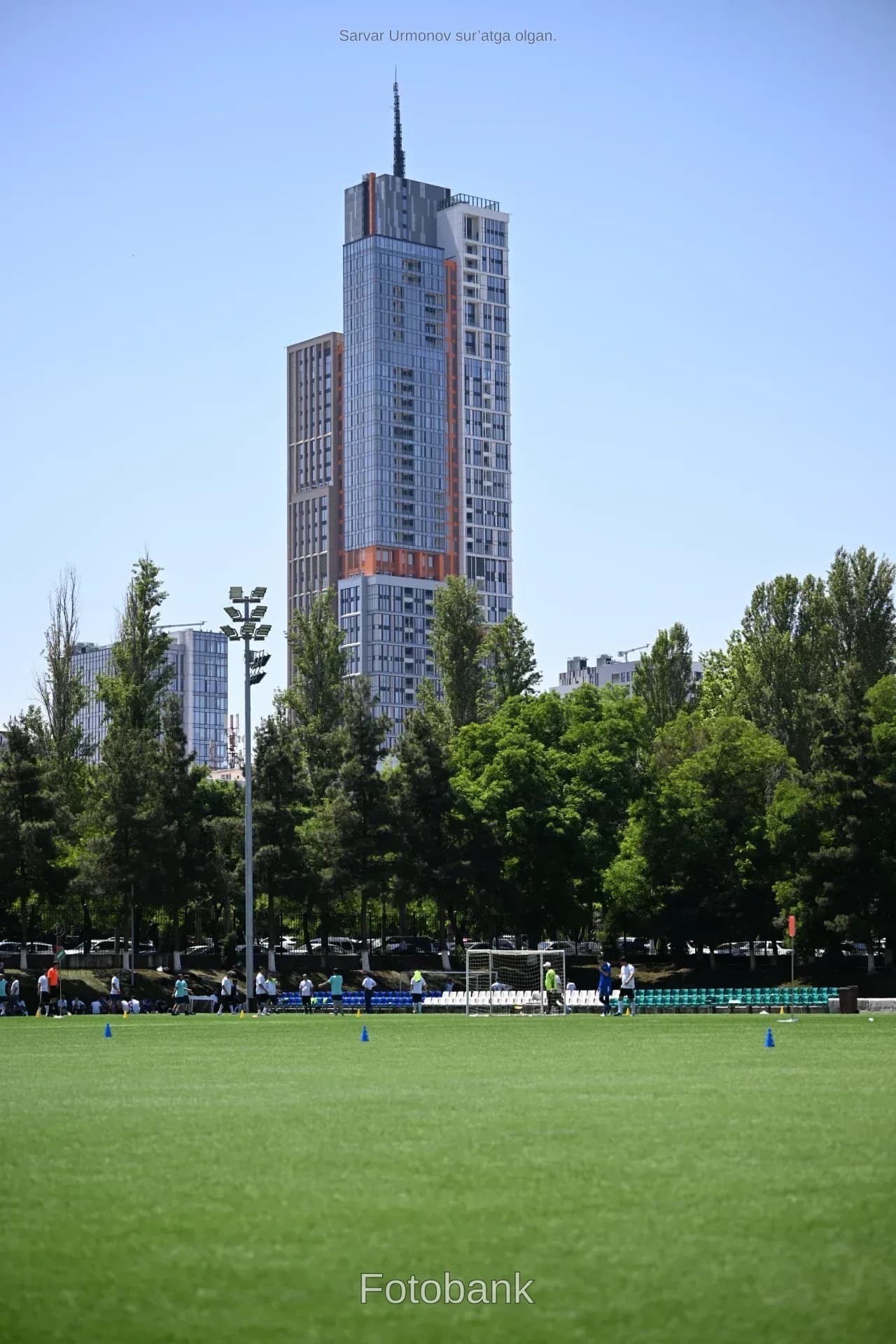 People practicing sports on green field