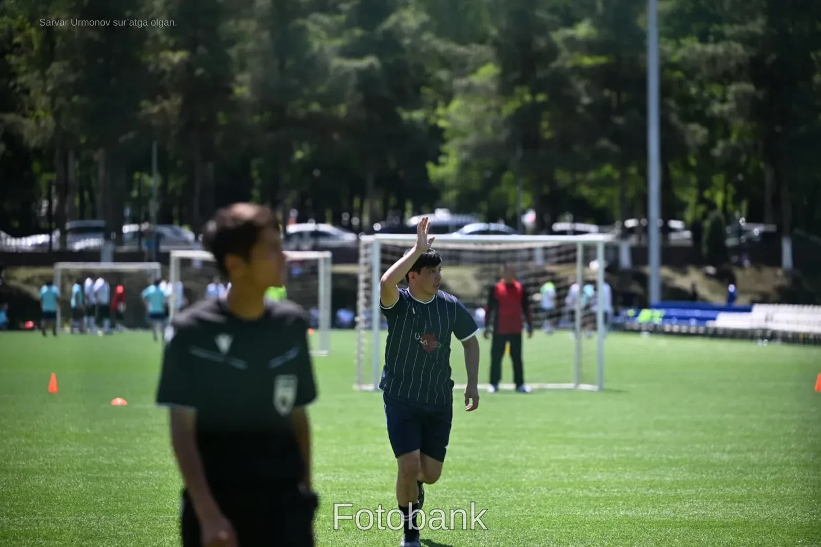 Football player celebrating on the field