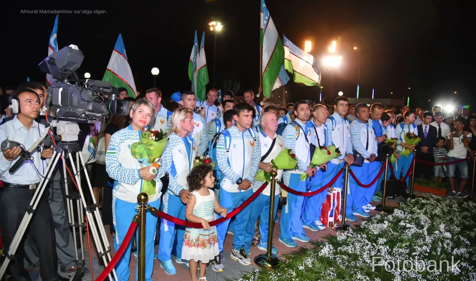 People gathered at an evening event