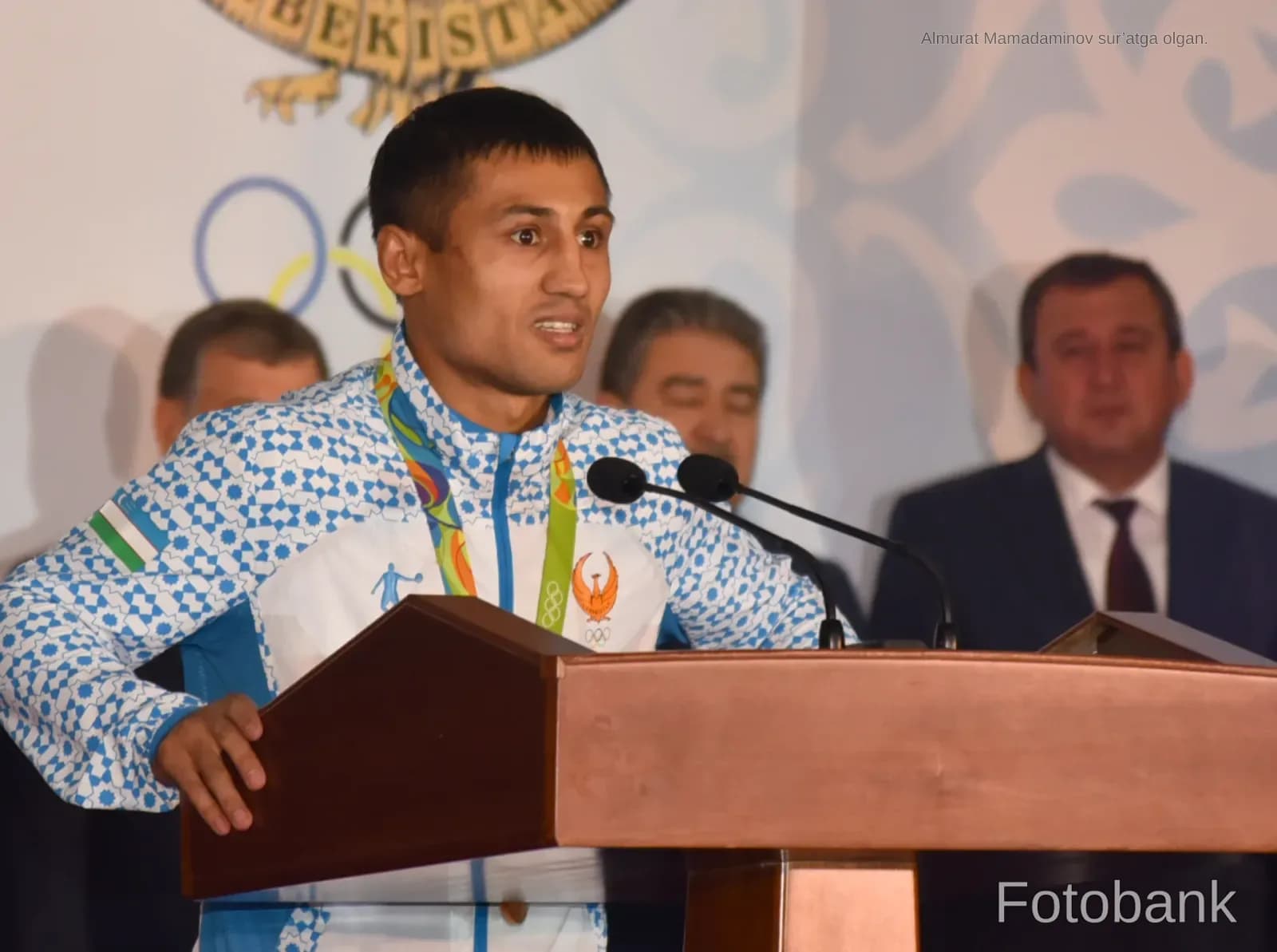 Person speaking at podium