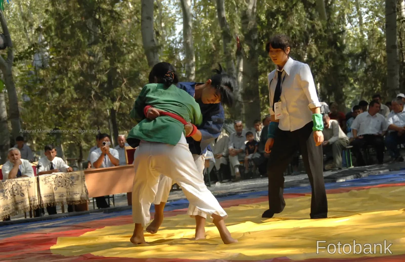 People participating in a sports competition outdoors