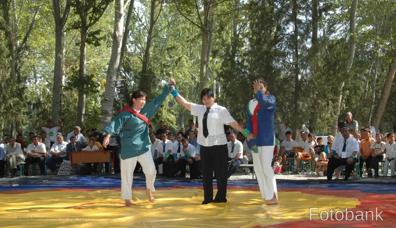 People participating in a sports competition outdoors