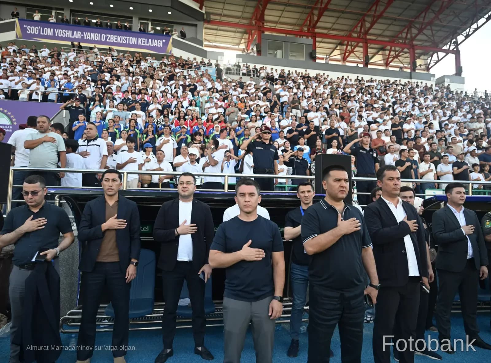 Crowd gathered at stadium stands