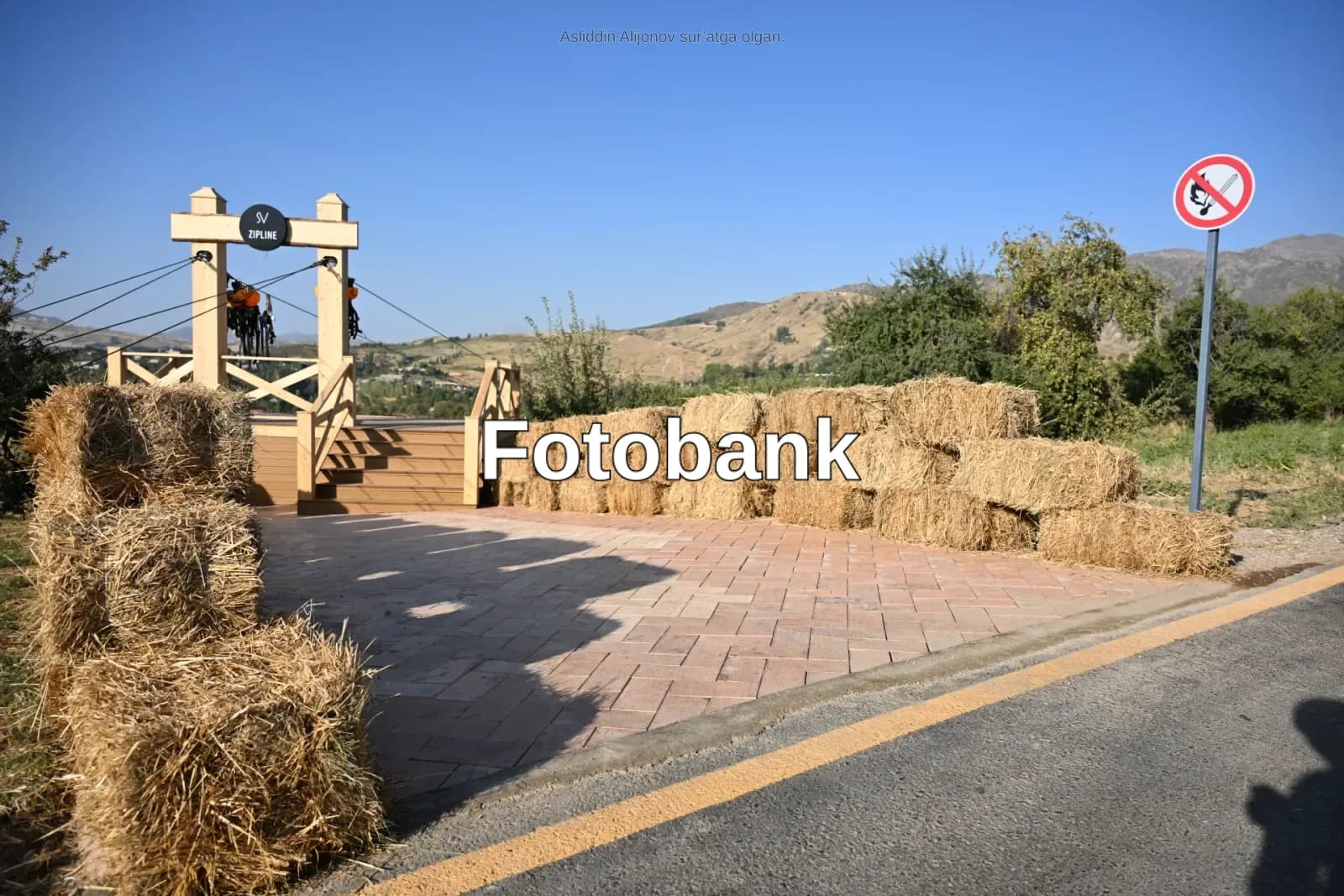 Pichan toylari va yoʻl yaqinidagi ziplayn inshooti