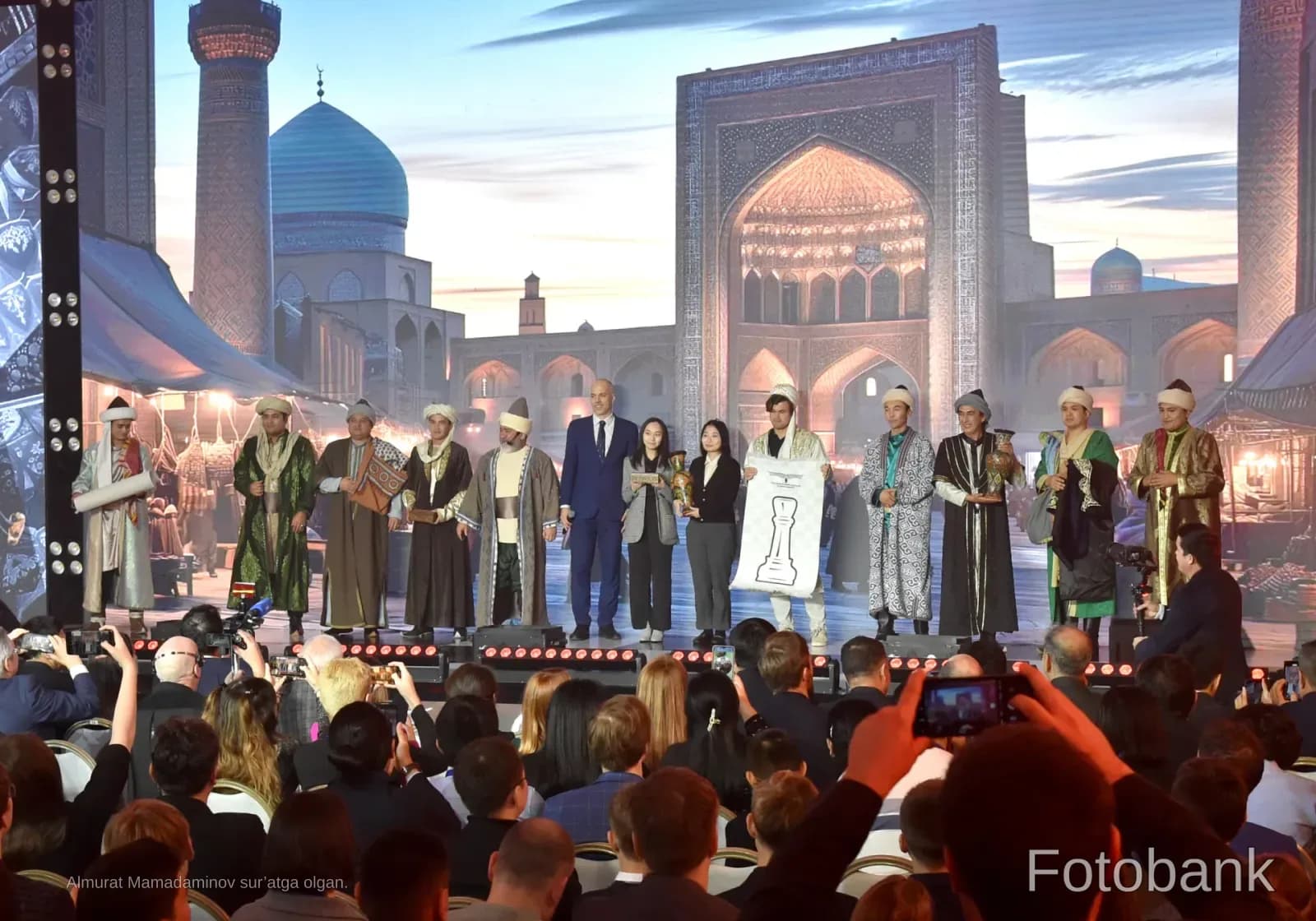 People on stage during an event