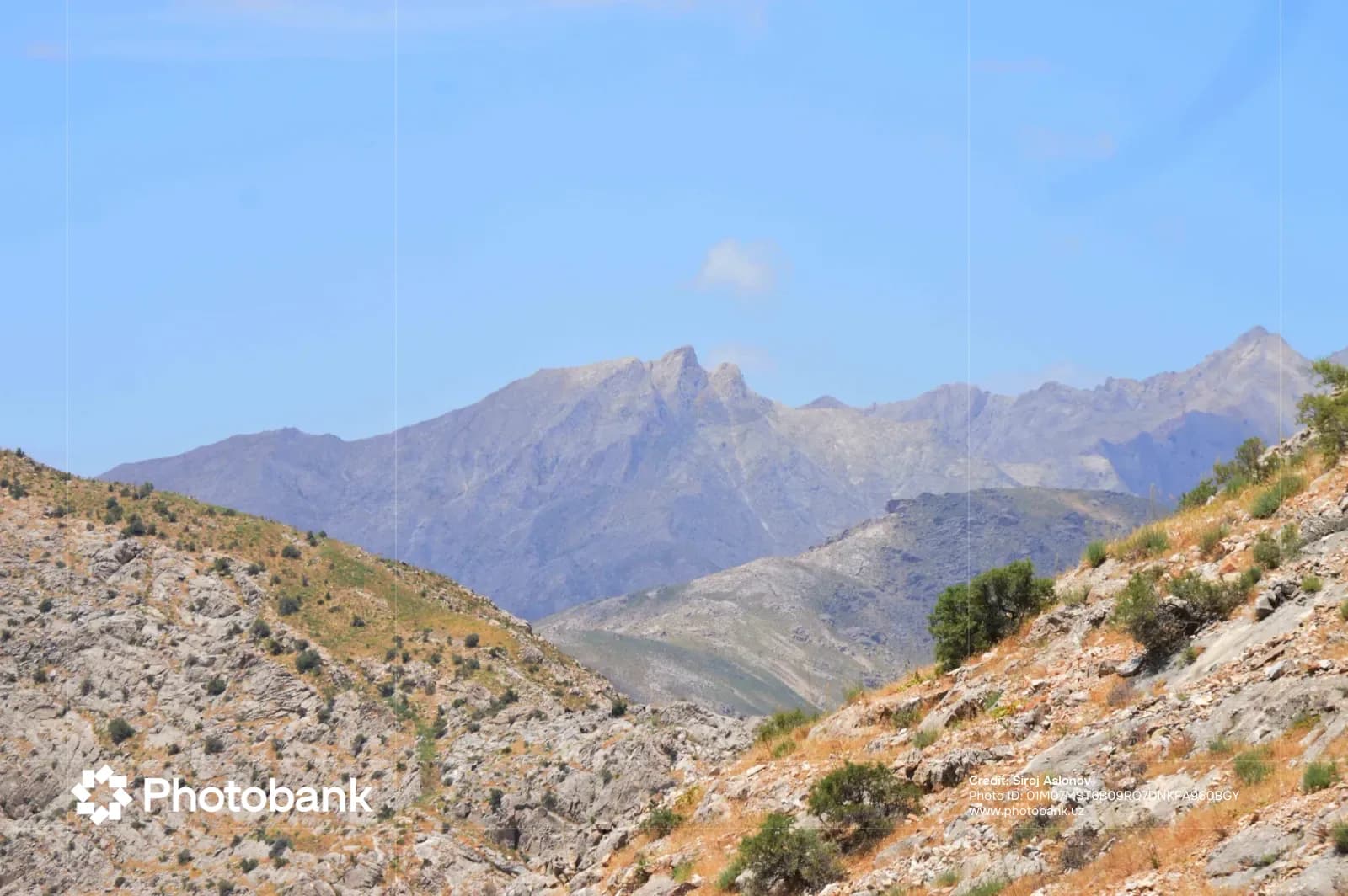 Mountain landscape under a blue sky