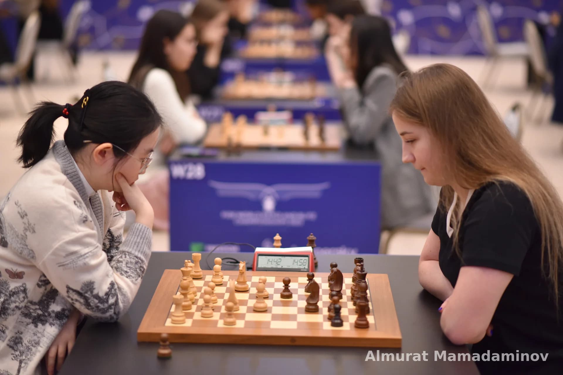 People playing chess during a tournament