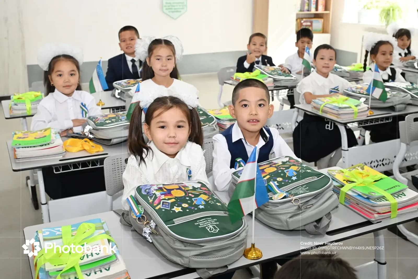 Children sitting at desks in a classroom