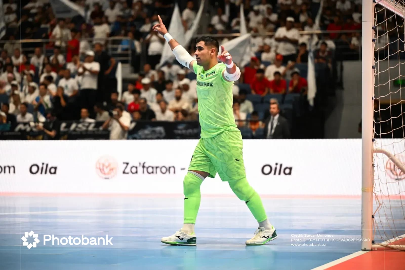Athlete celebrates an achievement during competition