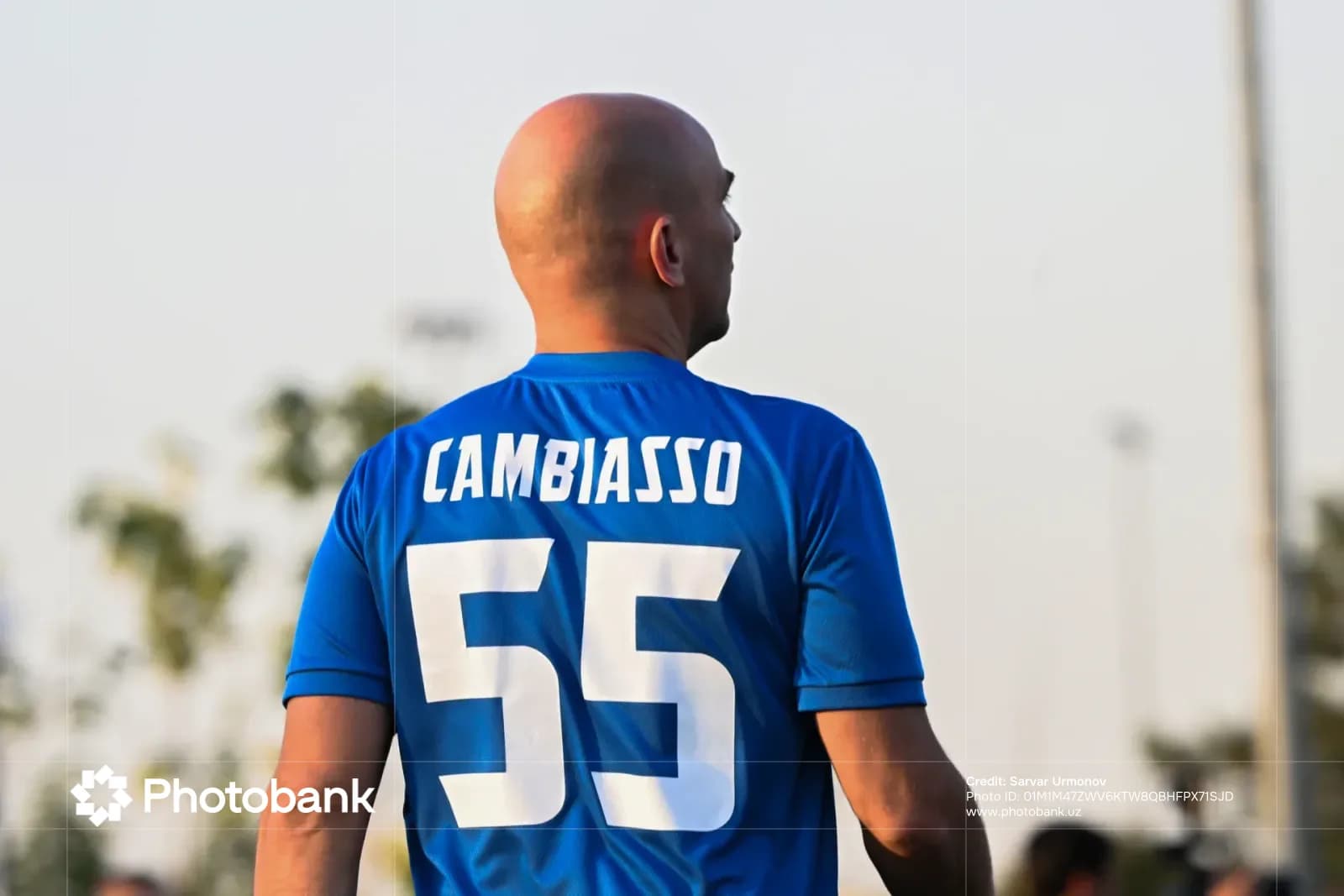 Athlete wearing a sports jersey