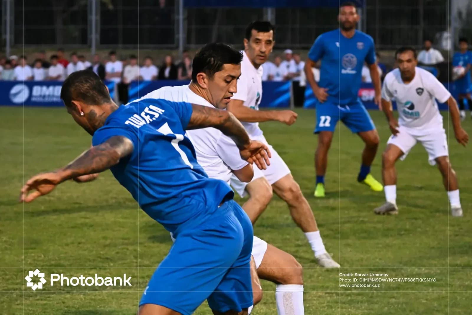 Players competing during a football match