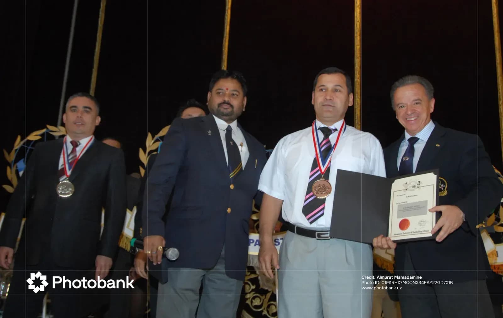 Medal and certificate presentation ceremony