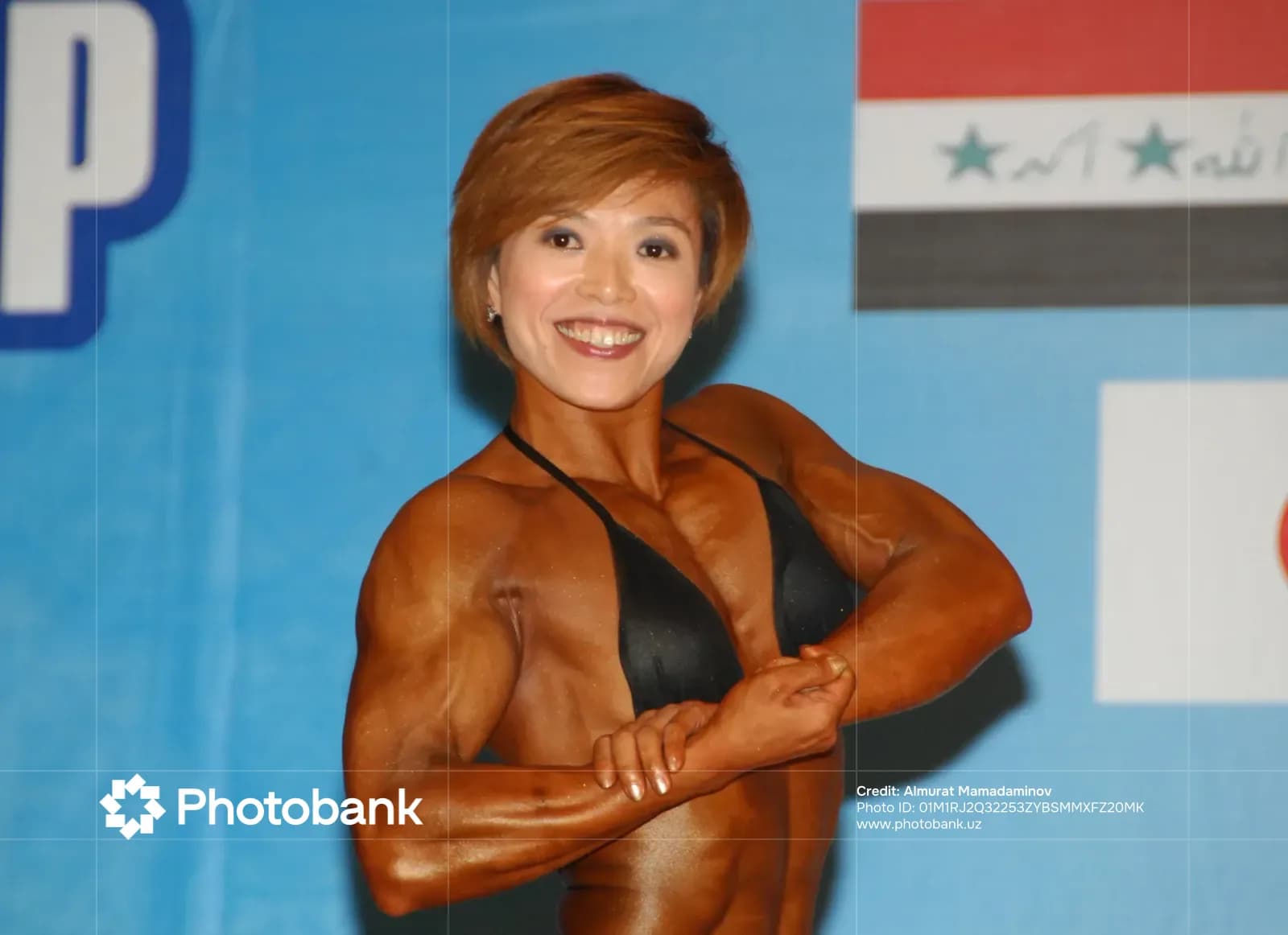 Female athlete posing during a competition