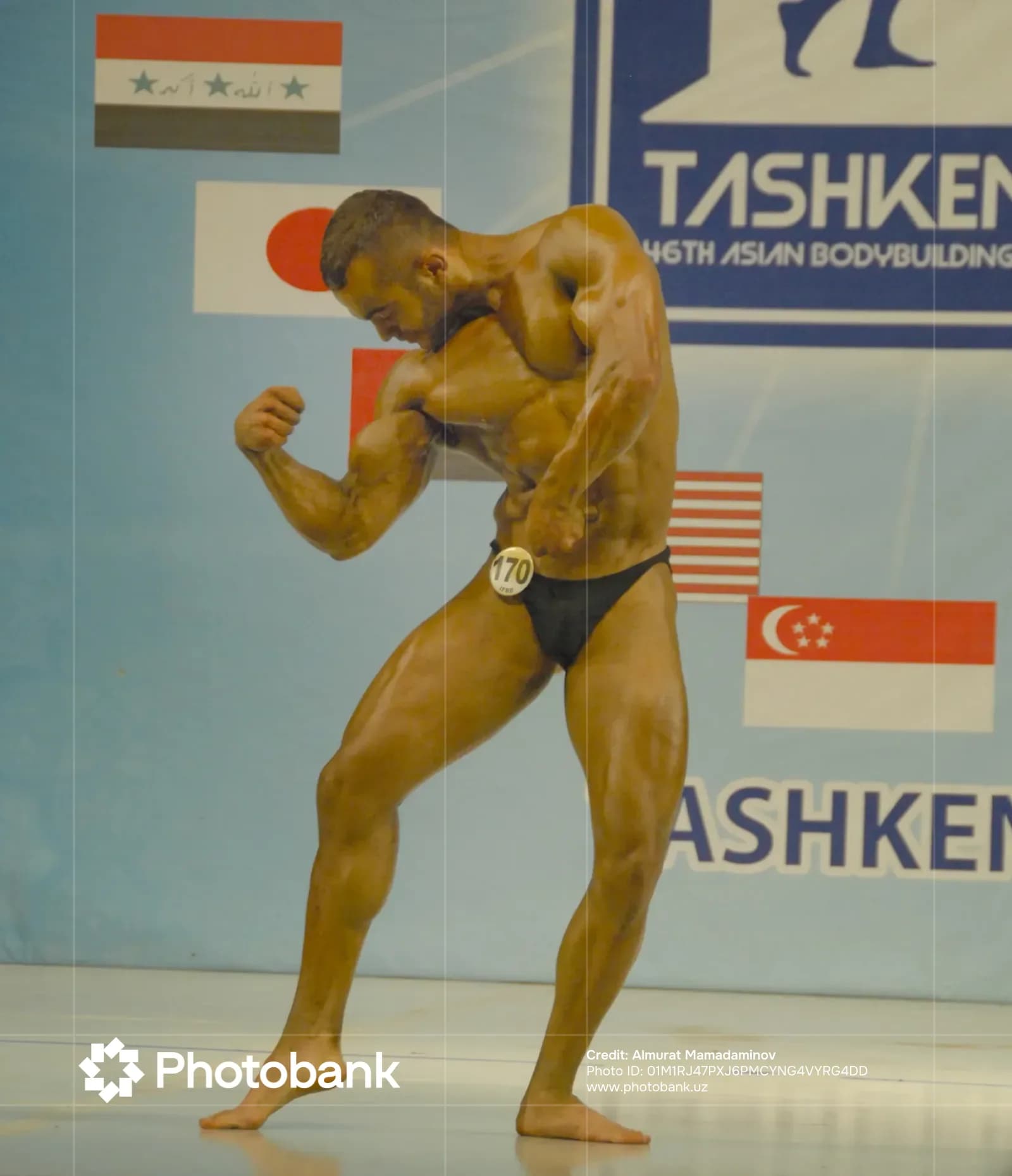 Athlete competing on stage
