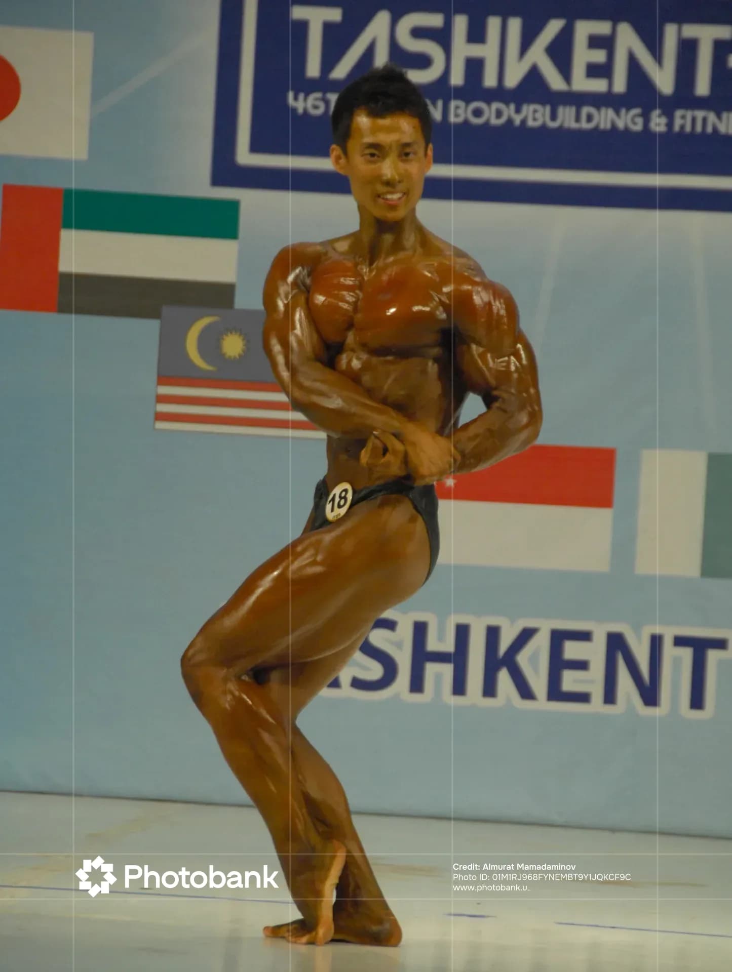 Athlete competing on stage