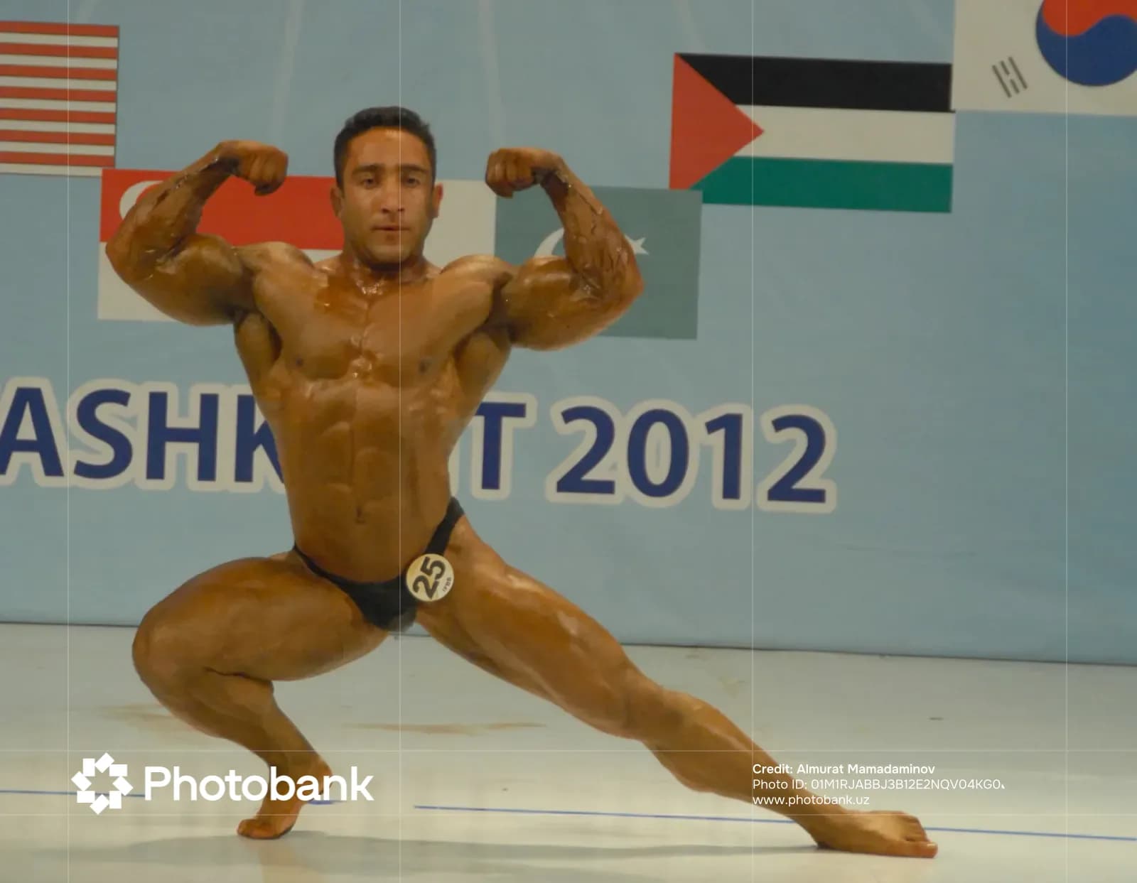 Athlete posing during a sports competition