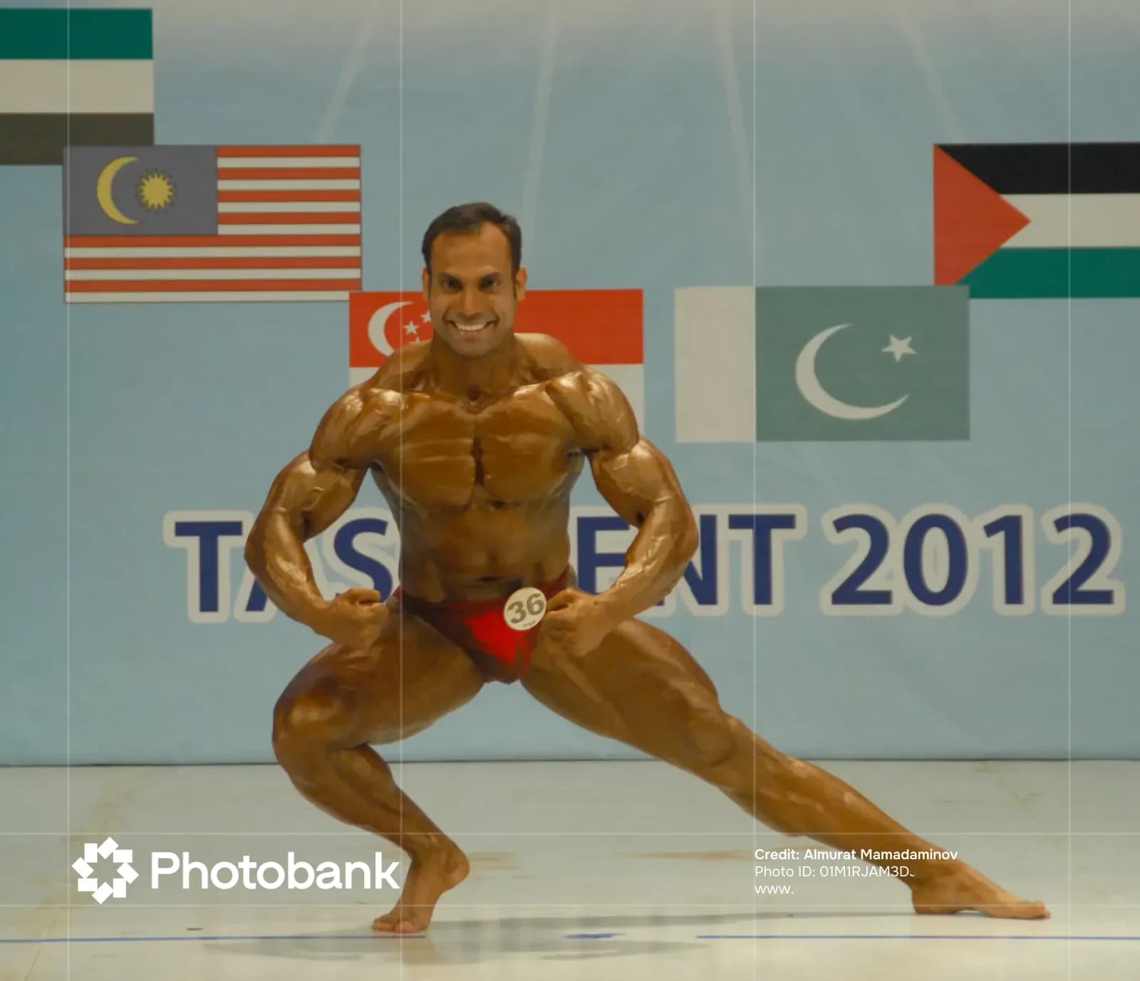 Athlete competing on stage