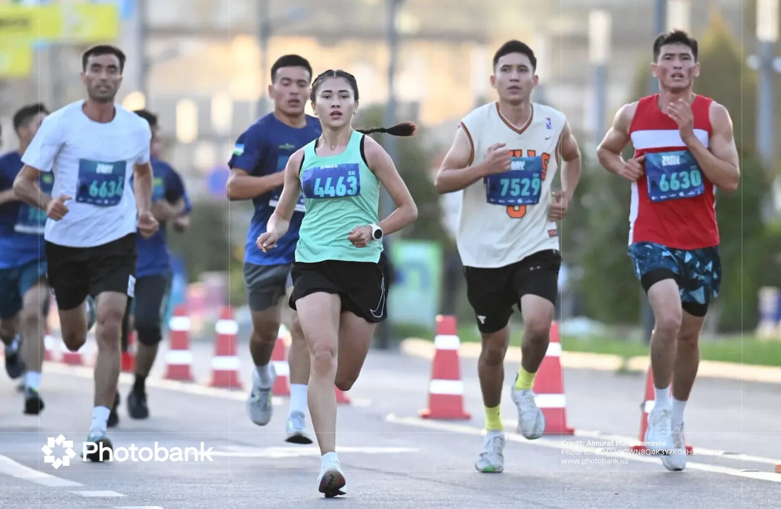 Athletes participating in a running race
