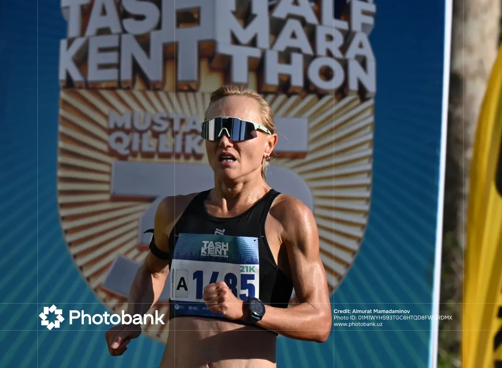 Athlete running in a race