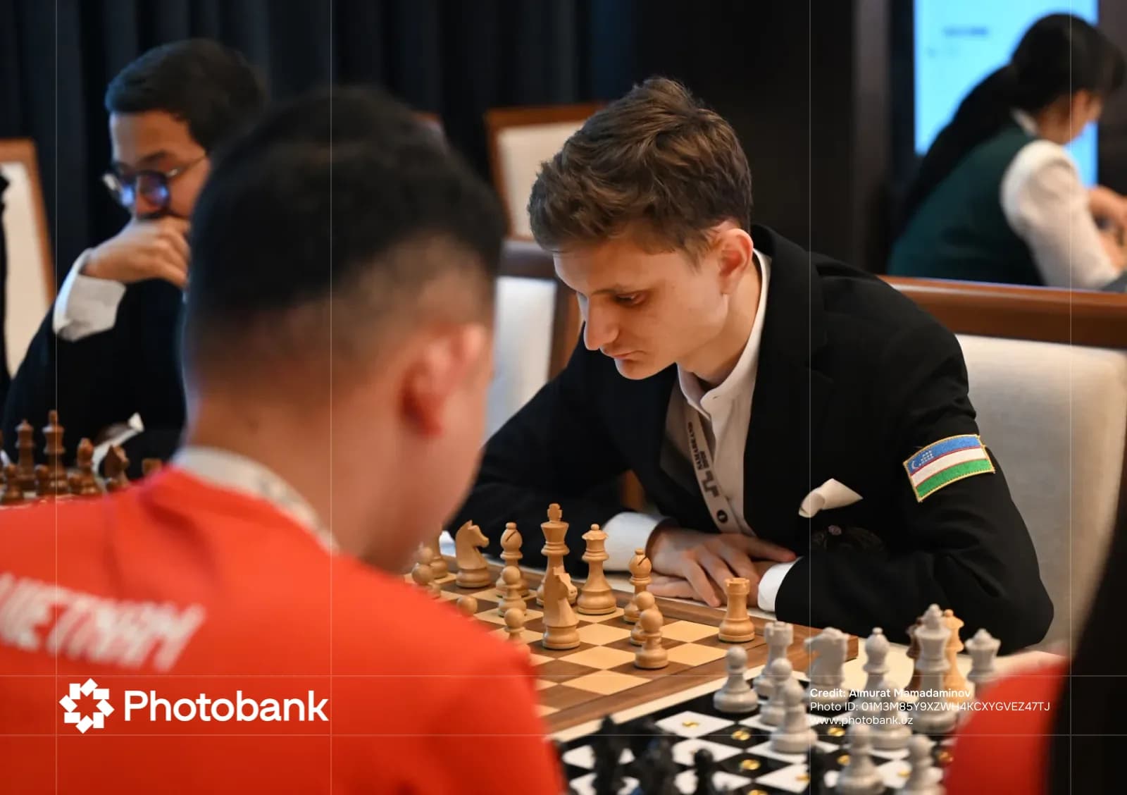 People participate in a chess competition