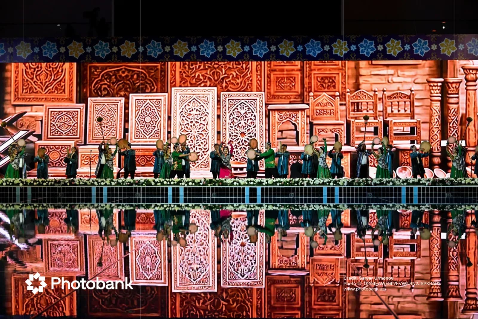 Performers on stage during cultural presentation