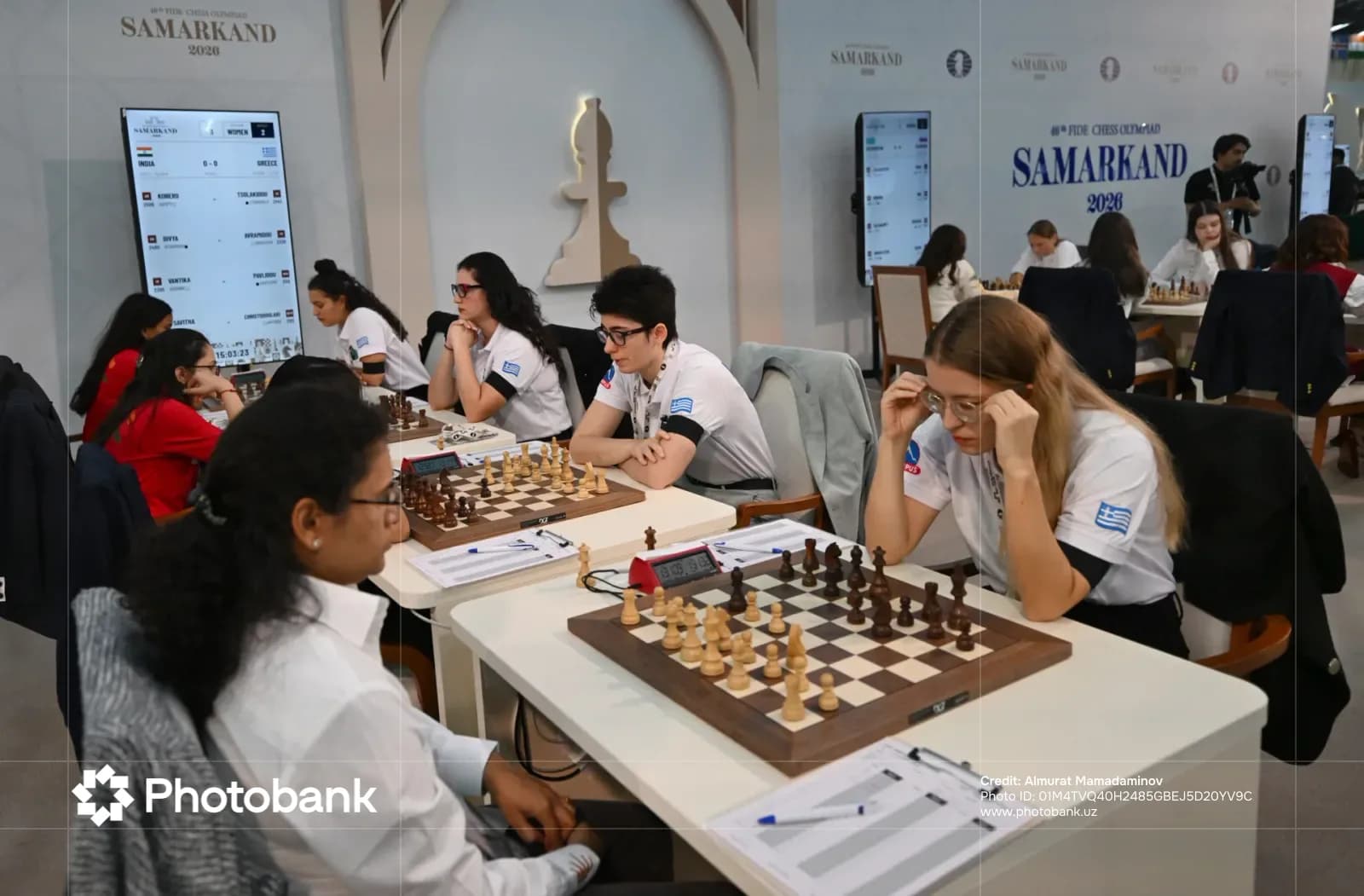 People participate in a chess competition