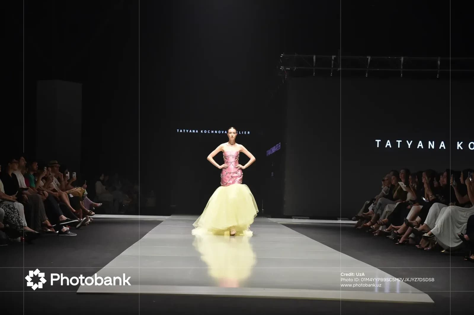 Model walking the runway during a fashion show