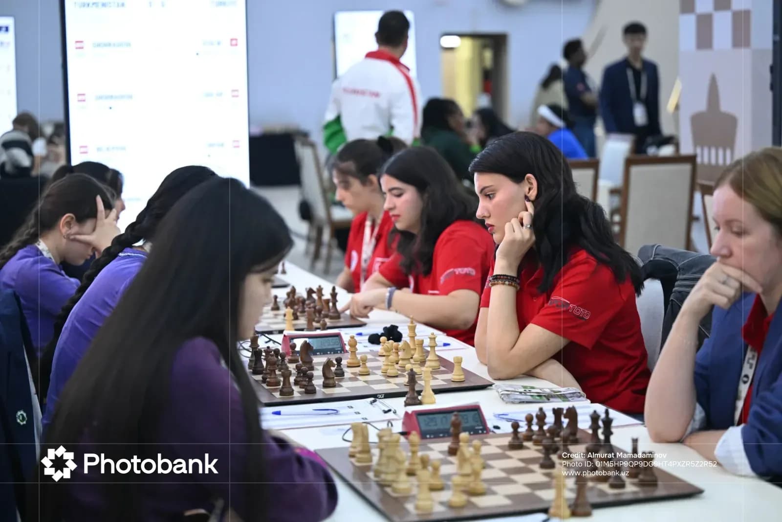 People participate in a chess competition