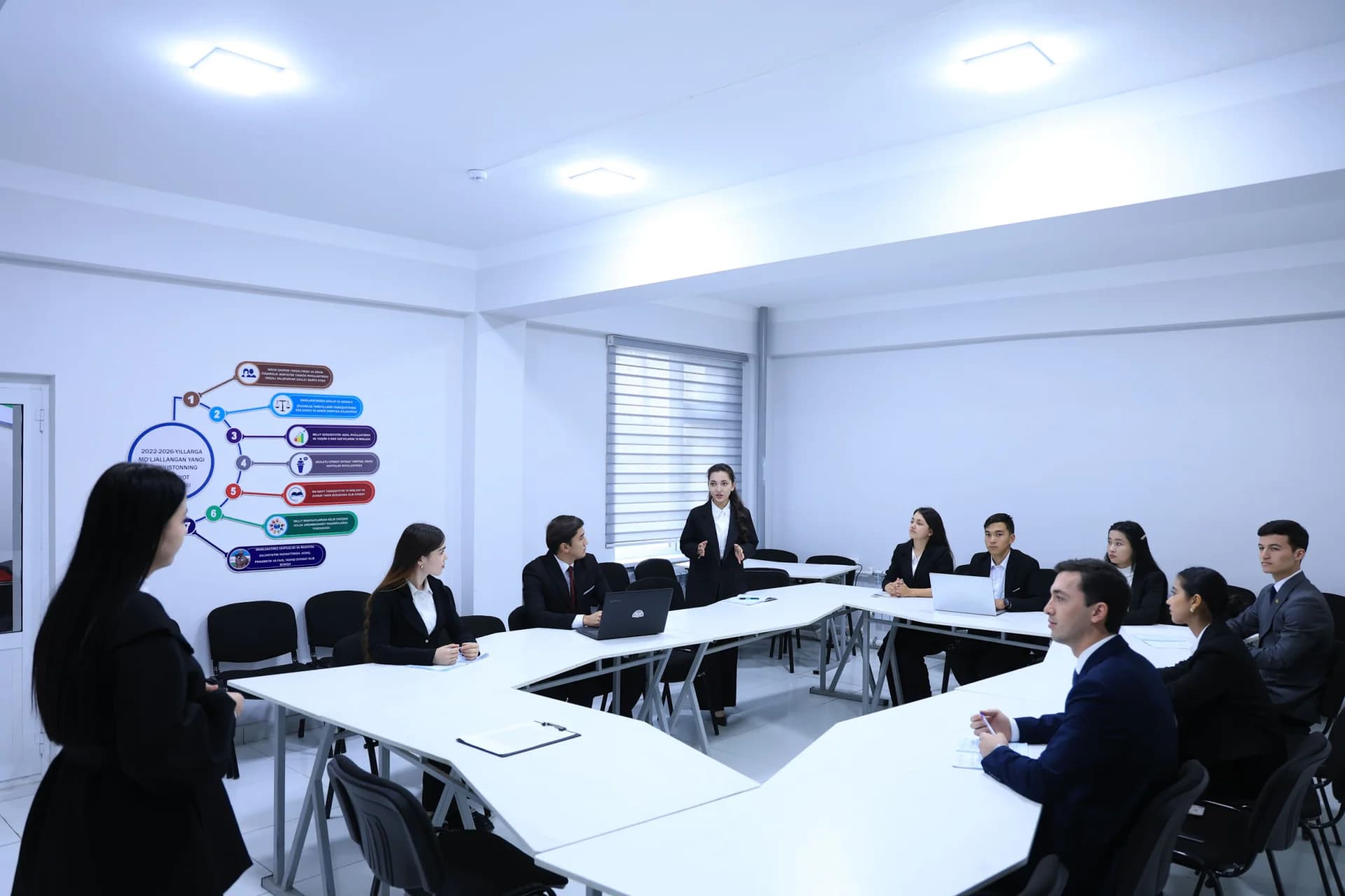 Young professionals attending business meeting