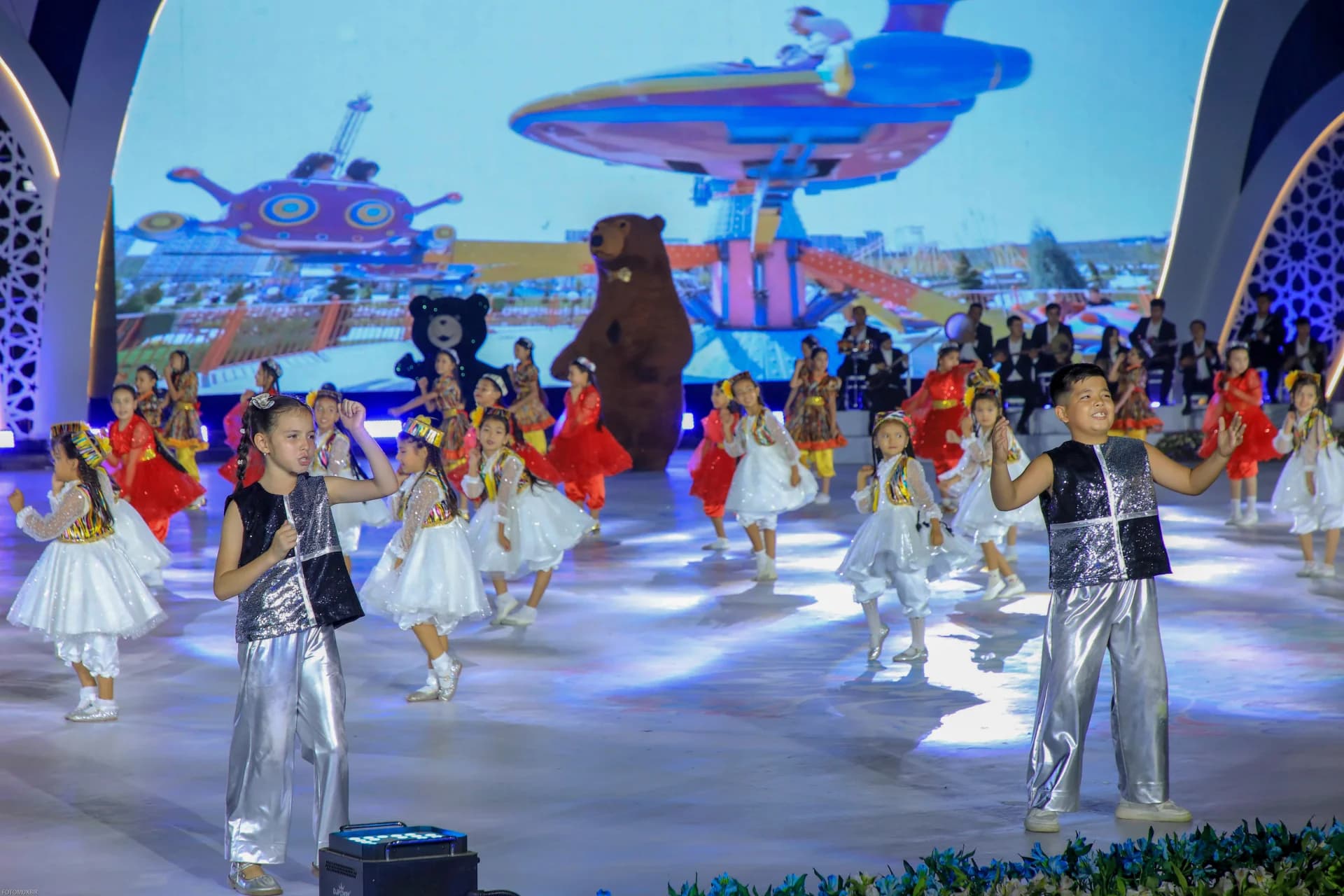 Children performing on stage