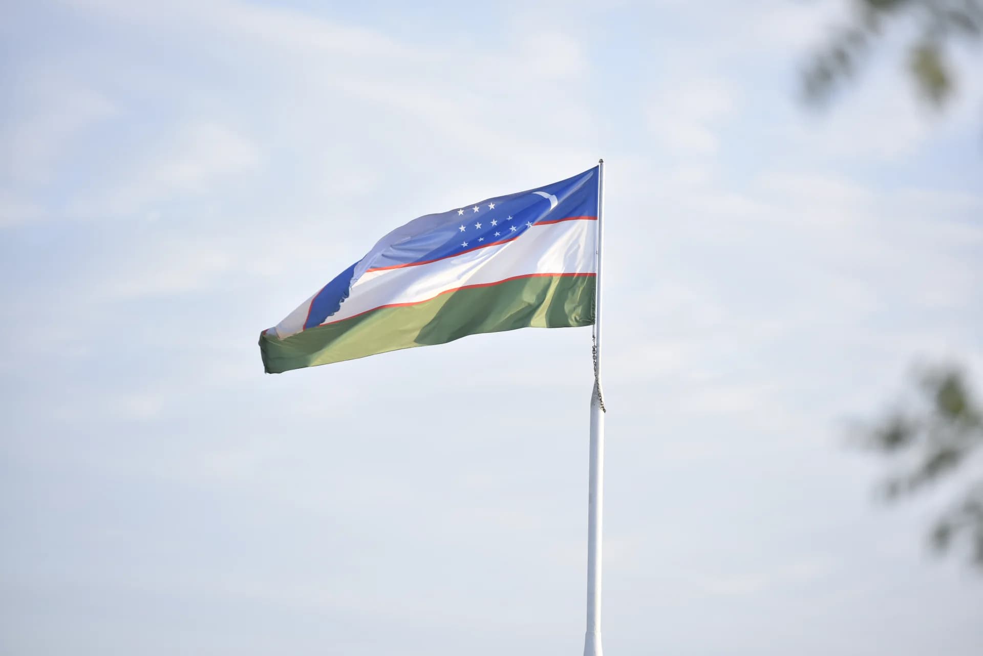 National flag waving on a flagpole
