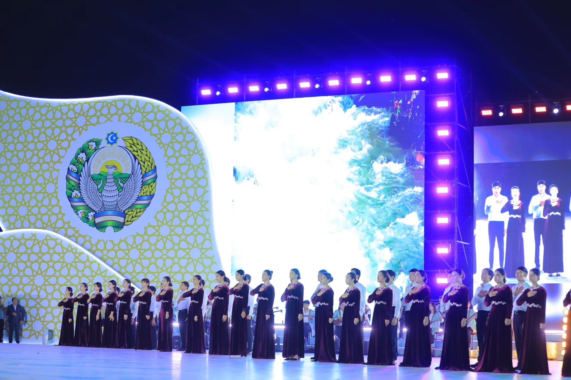 Performers on stage during an event