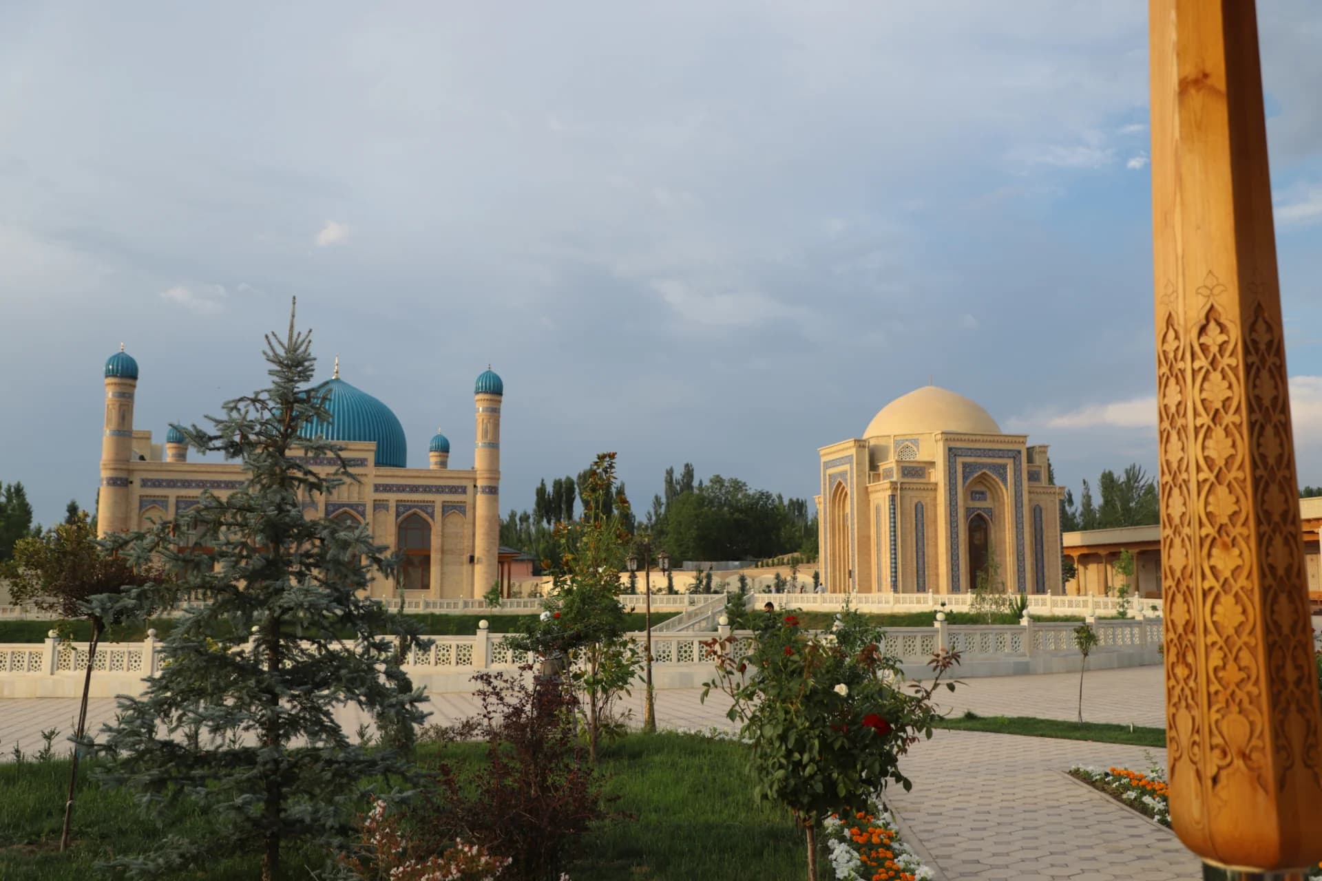 Traditional architecture with domes and minarets in an outdoor setting