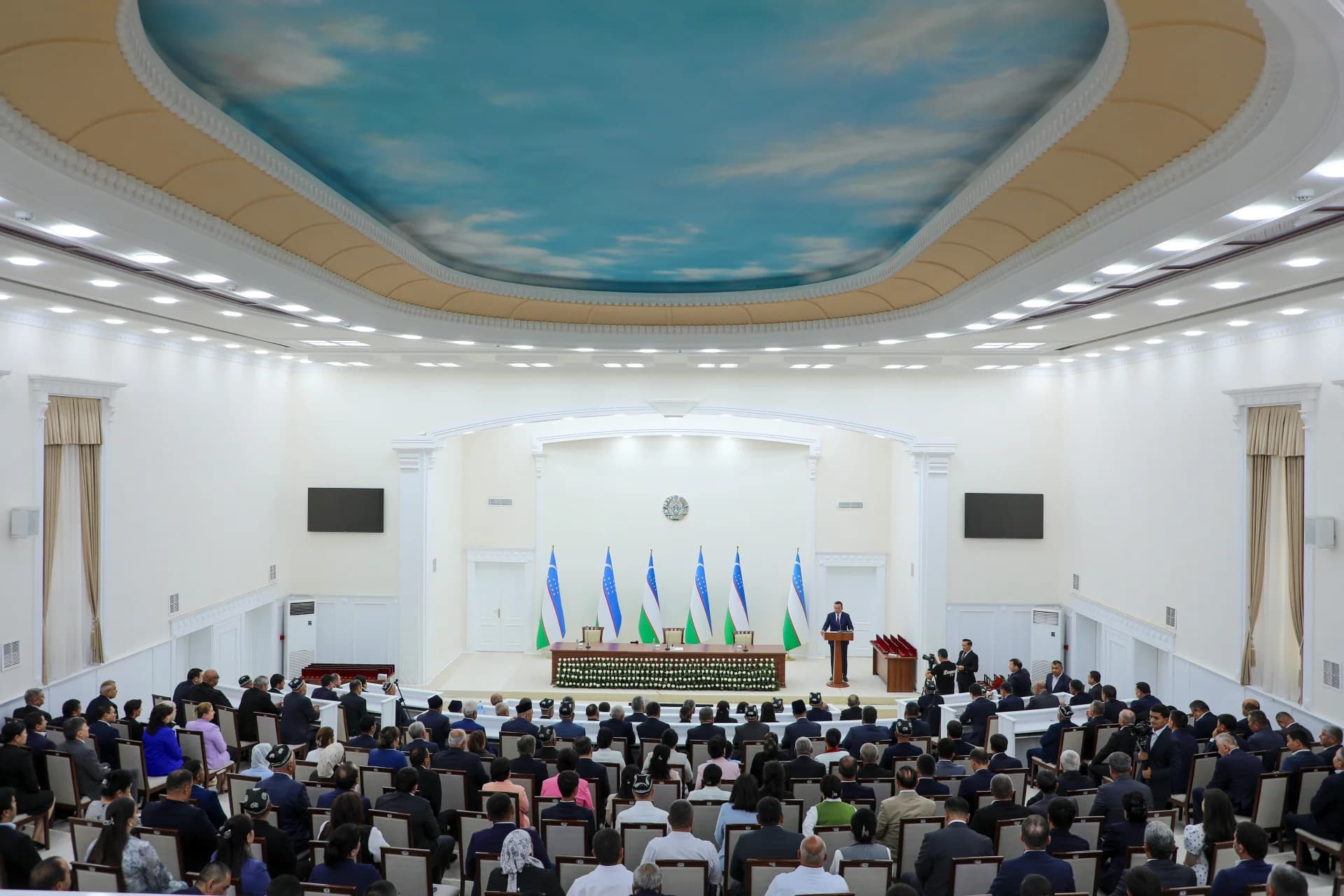 Official conference in a large hall