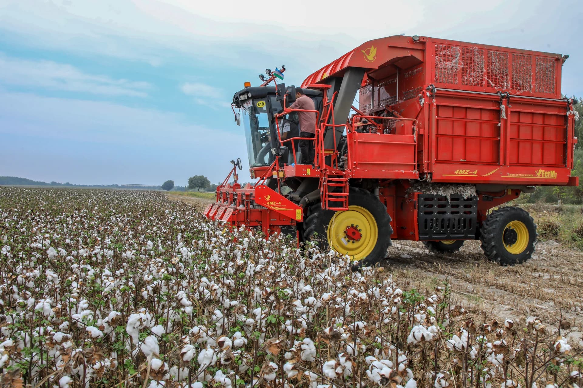 Agricultural machinery operating in a field
