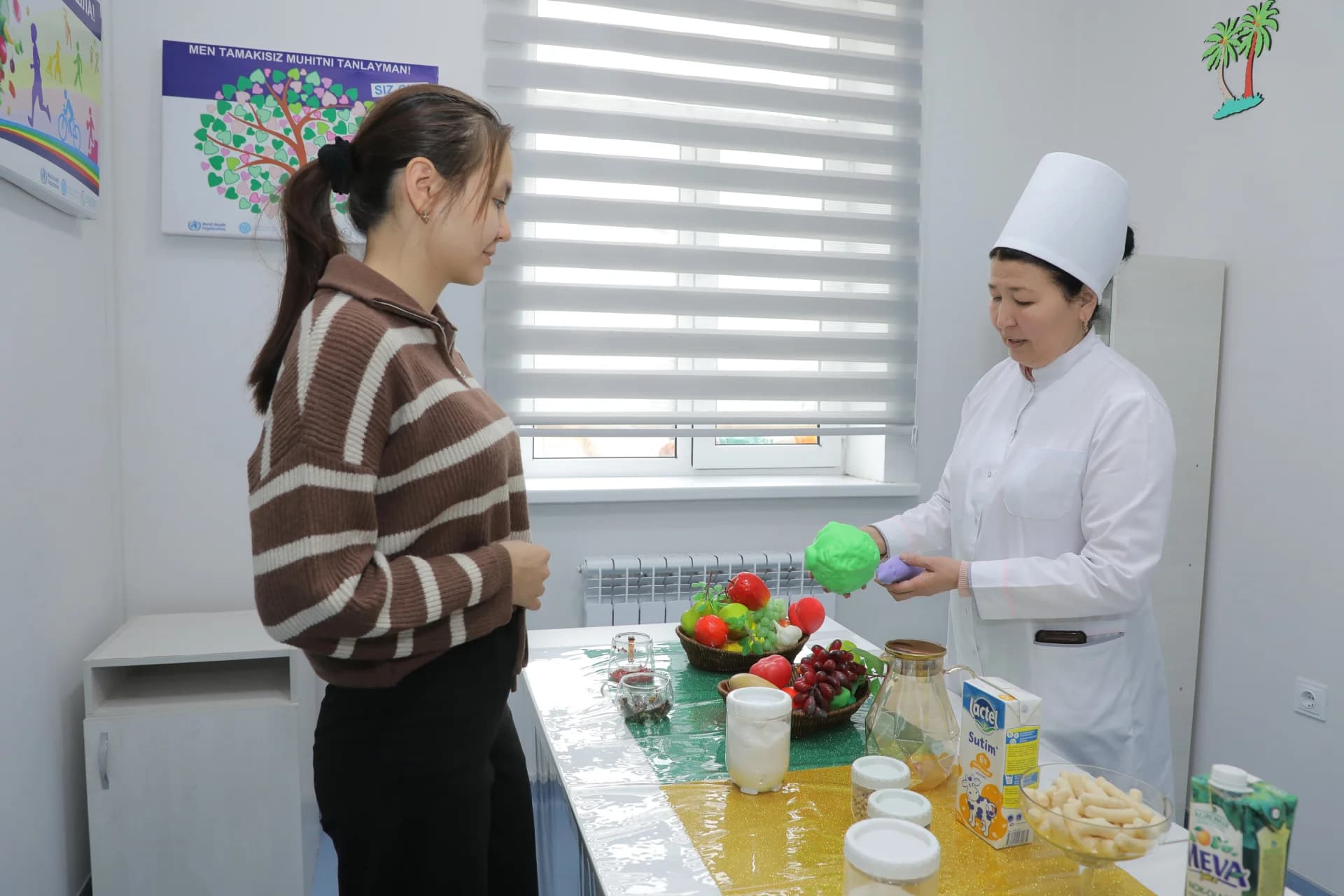 Person participating in a consultation with a healthcare professional