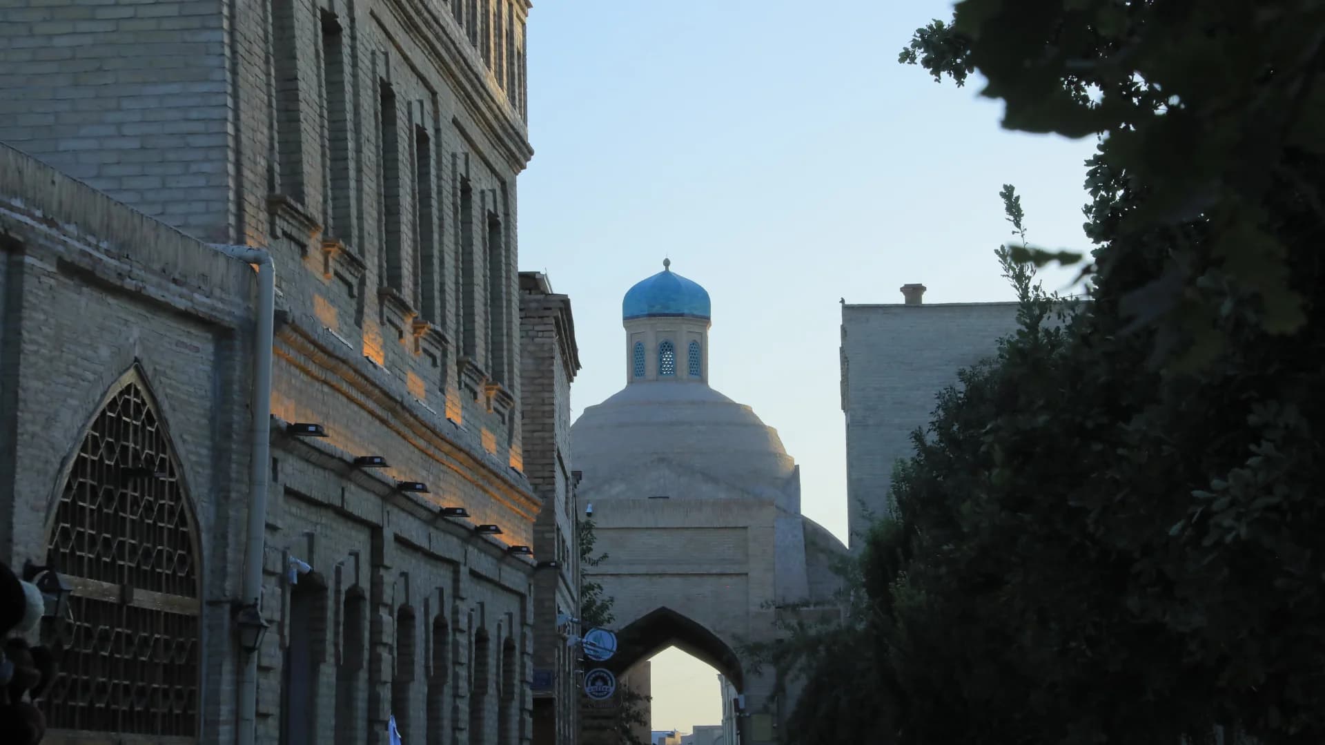 Historic brick architecture and blue dome