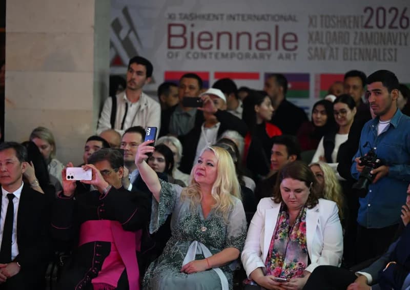 People attending an exhibition event